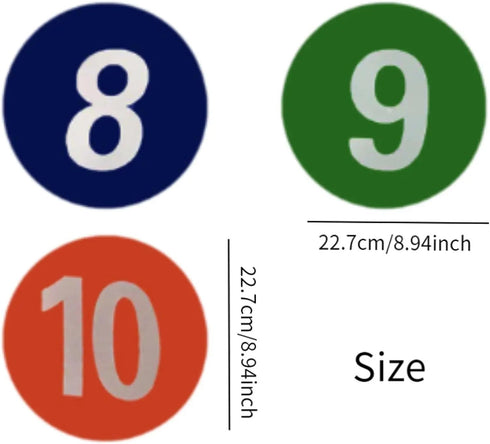 KaiYeA 10pcs Spot Markers Numbered Floor Dots Markers Flat Disc Markers Speed Agility Skill Training Mat Landmark Mat