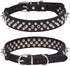 Spiked Dog Collar, Adjustable PU Leather Pet Collars with Mushrooms Rivet Studded for Cats, Puppy Dogs (L, Black)