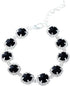 Dogs Kingdom Pet Dog Cat Crystal Collar, Bling Rhinestones Adjustable Necklace Accessories, Black, S: 8-10" Neck