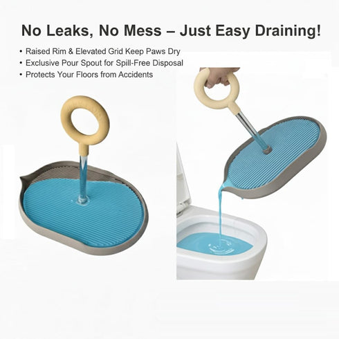 Dog Potty Tray with Handle, minandhua Indoor Puppy Potty Training Tray & Pee Pad Holder, Oval Design with Pour Spout