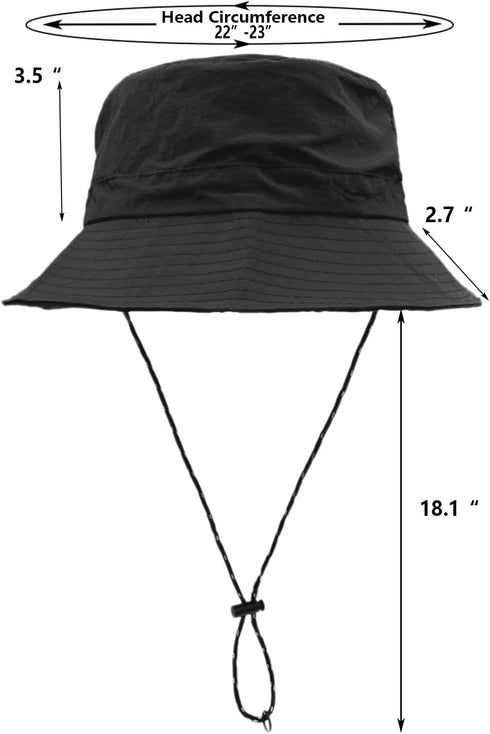 woogwin Waterproof Bucket Rain Hat with Chin Strap Quick Dry Packable Boonie Sun Hat UV Protection