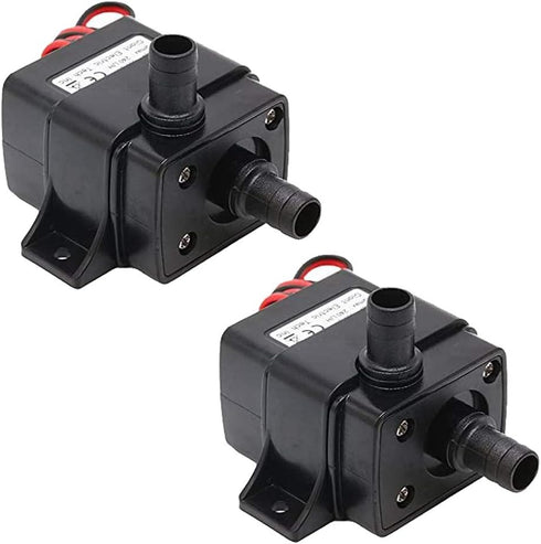 HiLetgo 2pcs Water Pump 240L/H DC 12V Micro Brushless Pump for Pool and Aquarium
