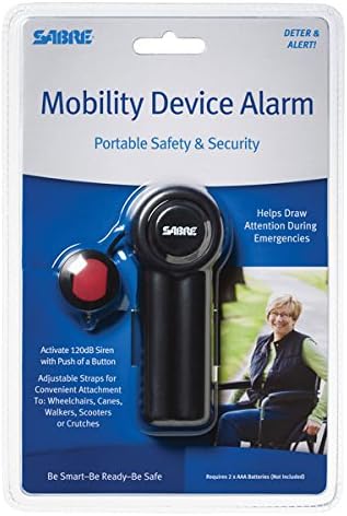 SABRE PA-MDA Mobility Device Alarm with LOUD 120 dB Panic Button - Great for Walkers, Wheelchairs, Beds