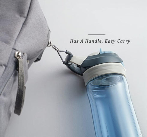 2-Pack 26oz 100% DEARART Grey and Sky Blue Water Bottles No Straw, Easy Clean BPA FREE Leakproof, Clear Bottle
