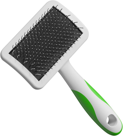 Andis 68565 Stainless-Steel Slicker Brush for Dogs and Cats - Durable Grooming Tool for All Breeds, Medium (Green)