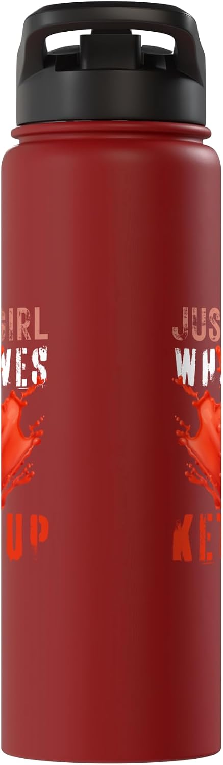 Just A Girl Who Loves ketchup Funny ketchup Lover Funny Ketchup Lover Insulated Water Bottle - Just A Girl Who Loves