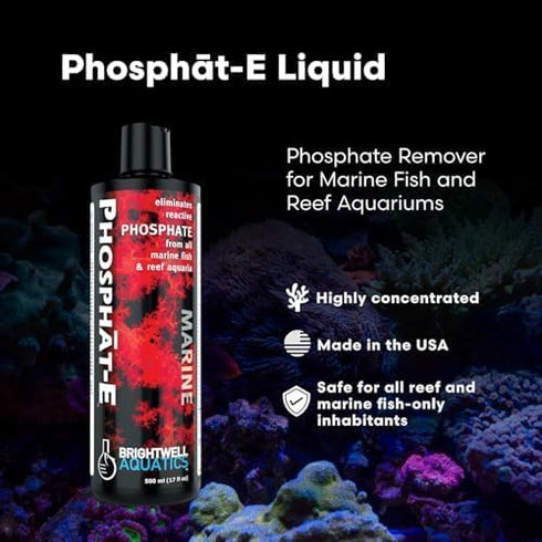 Brightwell Aquatics Phosphat-E Liquid Phosphate Remover, 4.2 fl oz for Marine Fish Aquariums