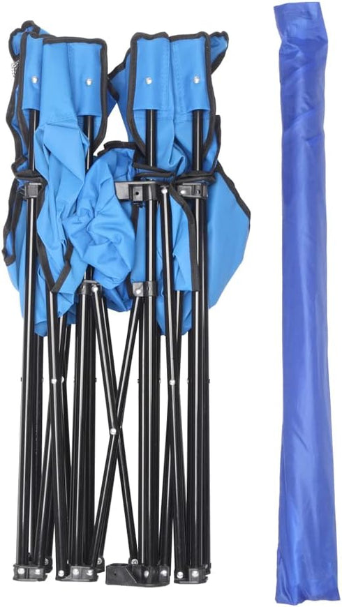 Volowoo 2 Portable Seat Folding Camp Chair,Double Camping Chairs with Umbrella with Cooler Bag, Beverage Holder