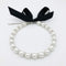 Diamond Dog Pearls Necklace for Small Dogs, Bling Rhinestones Cat Wedding Collar, Size S, Snow White