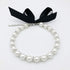 Diamond Dog Pearls Necklace for Small Dogs, Bling Rhinestones Cat Wedding Collar, Size S, Snow White