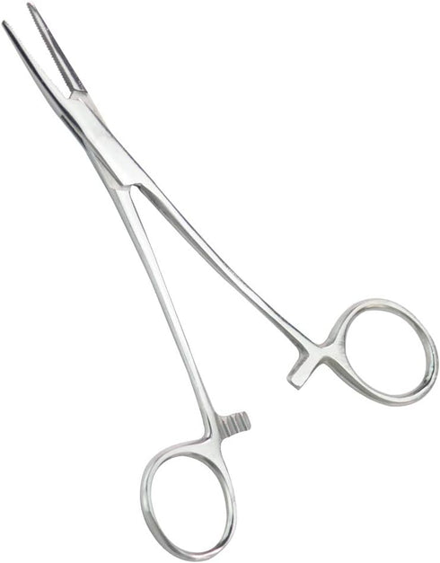 2pcs Set Pets Ears/Nose Hair Puller - Straight & Curved Full Serrated Stainless Steel Hemostat Locking Forceps