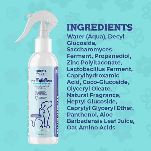 Pets Pet Deodorant & Odor Neutralizer with Oat & Aloe, Quick-Drying Spray for Dogs, Baby Powder Scent