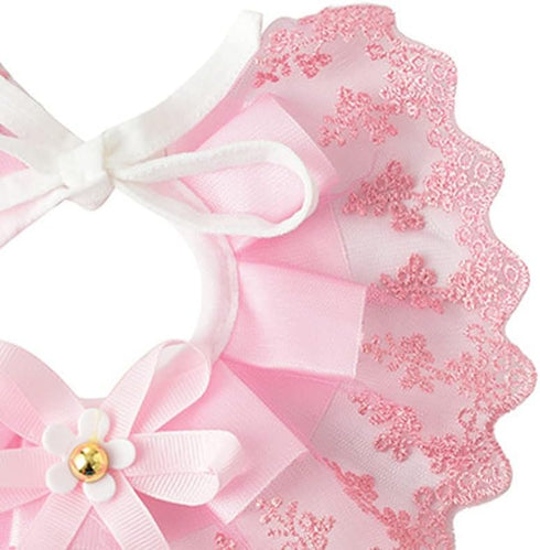 Dog Cat Collars - Flower Bow Lace Pet Bib Saliva Towel Round Neck Scarf, Sweet Lace Bib for Pet Birthday Dress Up