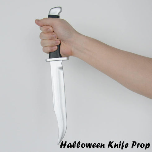 LarpGears Halloween Foam Rubber Training Fake Knife, 13.5 inches Safe Practice Knives for Martial Arts Props, Silver
