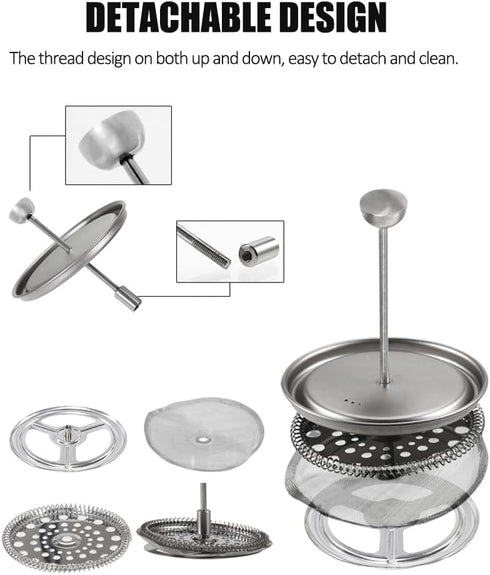 Lixada Titanium Pot 750ml Camping Coffee Cup Mug, French Press Pot with Folding Titanium Spoon