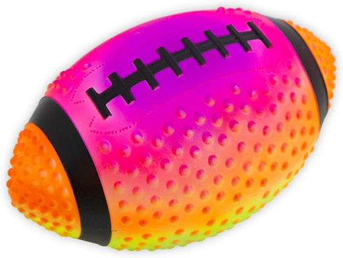 Regent Practice Football Neon Rainbow Colored 9" Spiked for Gripping Control, Soft Rubber Inflatable Football