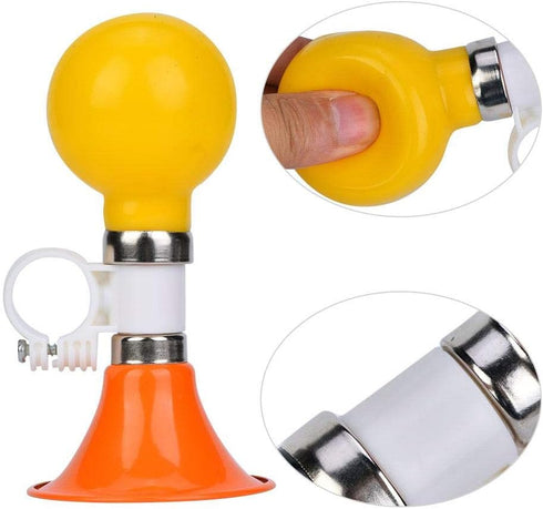 Rubber Children Bike Horn, Metal Loud Warning Bell for Boys Girls Bike Accessory (Orange)