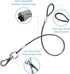 Chew Proof Dog Leash, 2 Pack Extension Metal Cable Lead for 2 Dogs, Heavy Duty (Black, 20in/50cm)