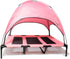 Midlee Pink Dog Cot Bed with Canopy, Large - 30" x 36"