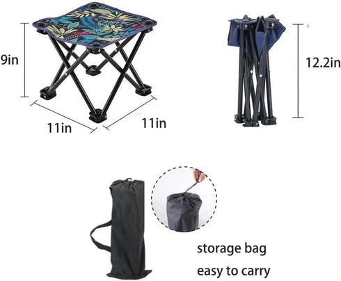 yauuzo Samll Backpacking Portable Folding Stool, Compact Lightweight Camping Stool, Outdoor Camping Chair for Fishing