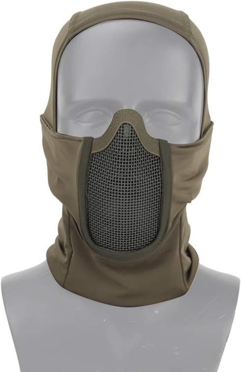 Tactical Full Face Mask Balaclava Cap | Motorcycle Army Airsoft Paintball Headgear | Metal Mesh Hunting Protective Mask