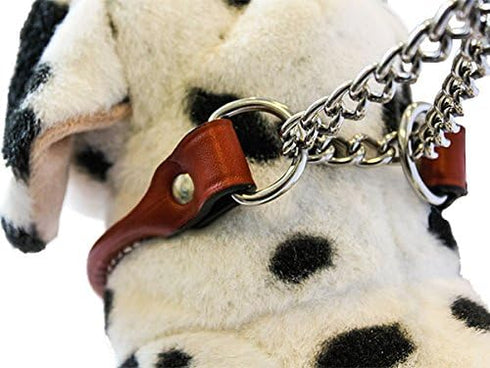 Leather Martingale Dog Collar Rolled - Tan, Size 10