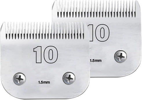 Clipper Blade Dog Grooming, Compatible with Andis Carbon Infused Steel, Detachable Ceramic Sharp Edge, 2Pack #10