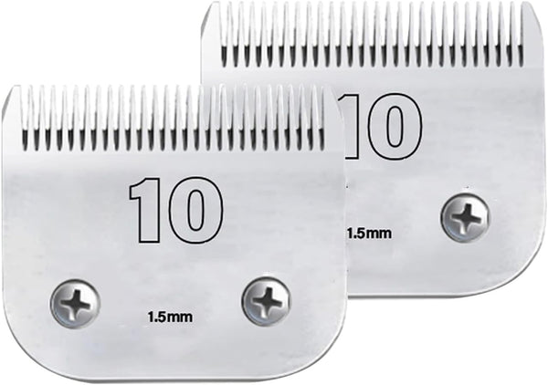 Clipper Blade Dog Grooming, Compatible with Andis Carbon Infused Steel, Detachable Ceramic Sharp Edge, 2Pack #10