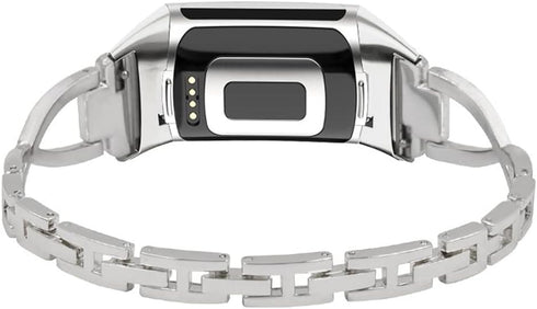 Fitbit Charge 6/Charge 5 Band Compatible for Women, Slim Crystal Bling Glitter Rhinestones Jewelry Metal Bracelet