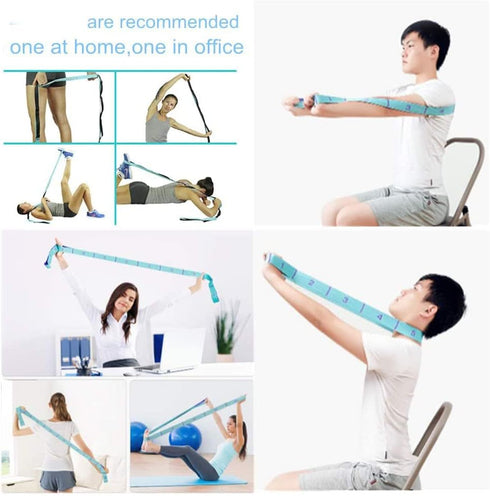 Stretch Straps - Elastic Stretching Strap with 11 Adjustable Loops - Fitness Leg Stretch Band for Physical Therapy,