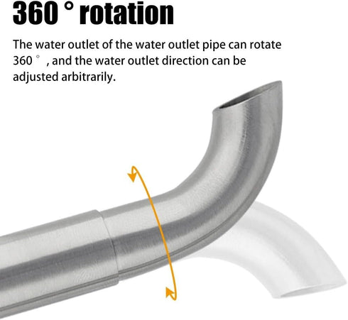 MiOYOOW Aquarium Inflow Outflow Pipe, 304 Stainless Steel Lily Water Pipe with Aluminum Alloy Clamp