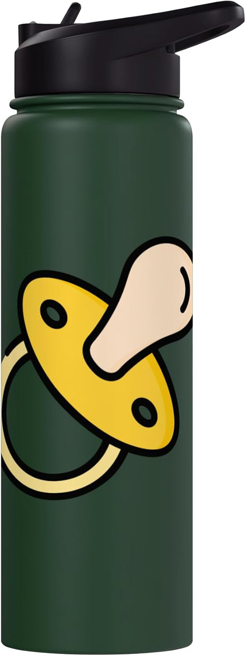Clever Witty Pacifier Designs Pacifier Baby Binky Soother Teether Num Stainless Steel Insulated Water Bottle