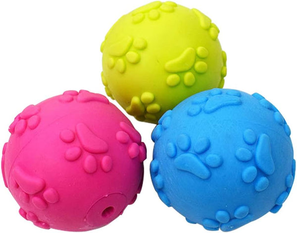 Dog Squeaky Balls - Squeaky Toy Balls for Small Medium Large Dogs, 3 Pcs