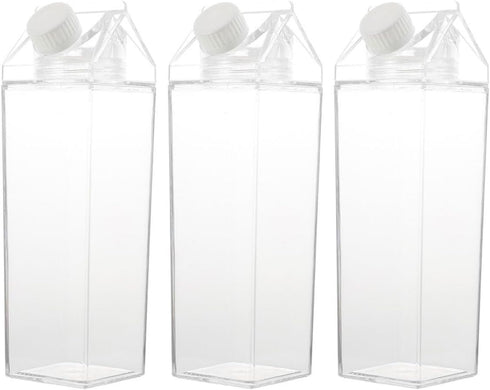 UPKOCH 3pcs 500ml Ps Carton Milk and Juice Bottles Reusable Adorable Water