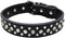 Rhinestones Dog Collar - Adjustable Sparkly Crystal Studded Genuine Leather for Small and Medium Dogs, L Black