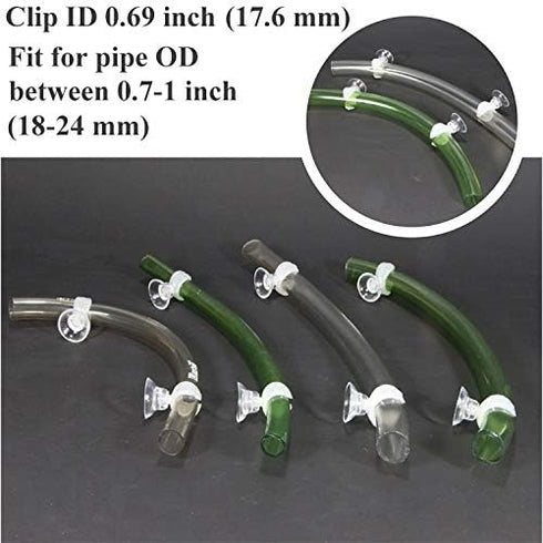 Aquarium Heater Clip Holder, Aquarium Tube Clip Suction Cup Clip, 4 Pieces (Clip Inner diam: 0.69")