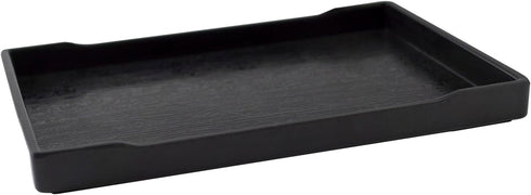 OMEM Reptile Bowl, Large Food and Water Dish, Simulated Wood Grain Surface, Enough Space for Bath, M, Black