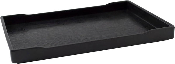 OMEM Reptile Bowl, Large Food and Water Dish, Simulated Wood Grain Surface, Enough Space for Bath, M, Black