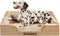 Friends Forever Orthopedic Dog Bed, Bolster Dog Bed with Memory Foam Couch Sofa, Removable Washable Cover, Ally Khaki