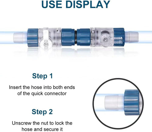 MiOYOOW Fish Tank Hose Valve, Connector with Quick Release Handle for Water Flow Control