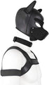 Set Adults Neoprene Puppy Hood Custom Animal Head Mask Novelty Costume Dog Hood Mask,Collar,Armband and Harness (Black)