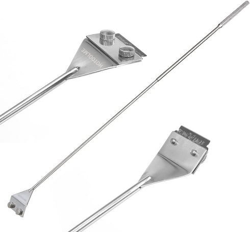 HOTOOLME 25.6" Stainless Steel Aquarium Scraper with 10 Blades for Glass Fish Tank Cleaning Razor
