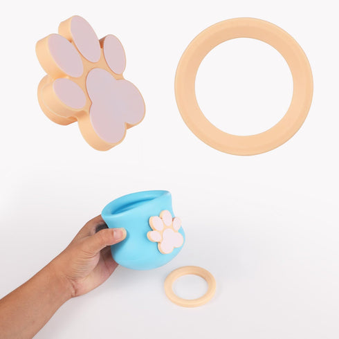 Silicone Plug and Stand for Dog Treat Toy, 2pcs Paw Stoppers and 2pcs Round Stands for Holders