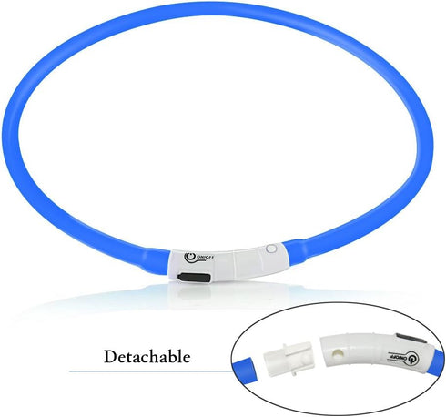 2 Pack Light Up Dog Collar for Night Walking, Rechargeable with 1640 Feet Visibility, Brightest LED Dog Collar