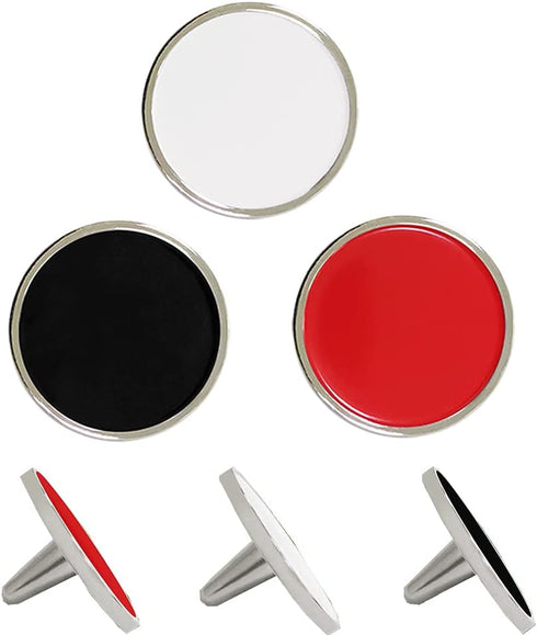 Golf Ball Markers Ball Position Marker - 3 pcs a Pack Zinc Alloy Material (White, Red, Black Multi-Colors)