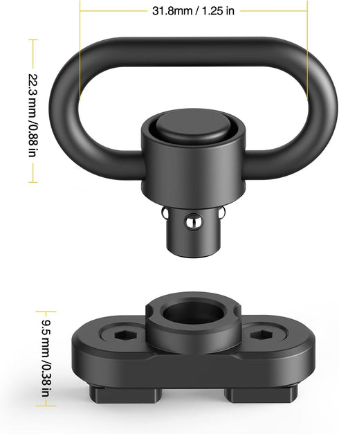 Two Point Sling Swivel 1.25 inch Heavy Duty QD Sling Swivels(2 Sets)