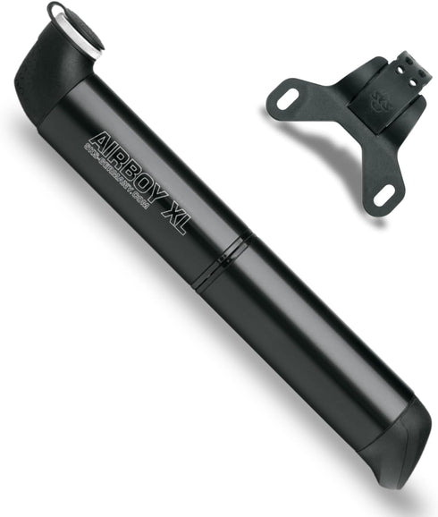 SKS Germany Airboy Mini Pump - Bicycle Pump with Two-Chamber Pump System and Selectable Valve Head, Black