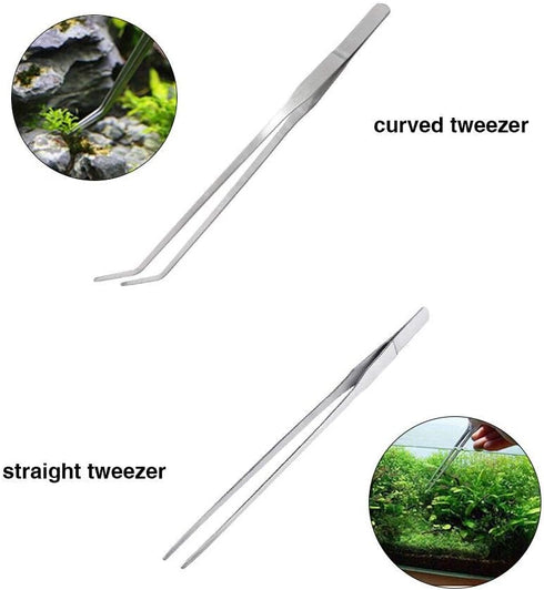 Aquascaping Tools 5 in 1 Kit, Stainless Steel Anti-Rust Aquarium Scissors, Tweezers, Spatula