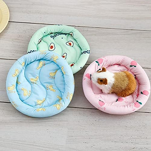 LOXGO Chinchilla Bed Round Cushion Sleep Pad Cool Mat for Squirrel Bear Sugar Glider Multicolor Hamster Cushion Bed