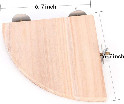 CoscosX Chinchilla Parrot Cage Perch,Wooden Platform Stand,Cage Perches,Tree Springboard,Corner Shelf Laddered,Hanging